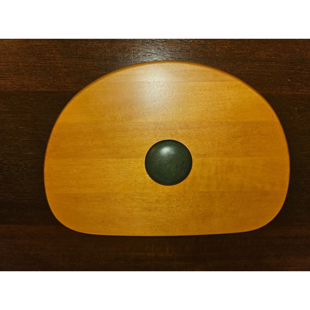 Longaberger Glad Tidings Holiday Christmas Wooden Basket Lid Green Knob